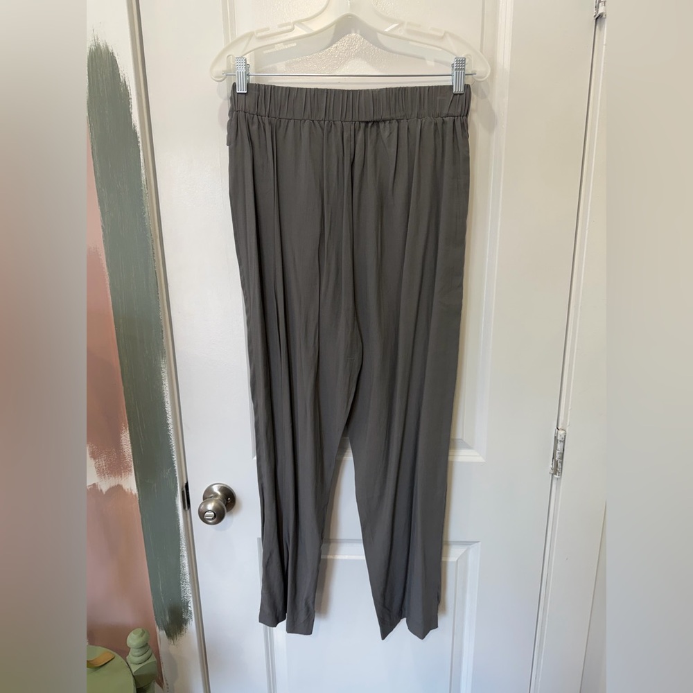Chic Gray Wrap-Style Tie Waist Pants - Picture 9 of 10